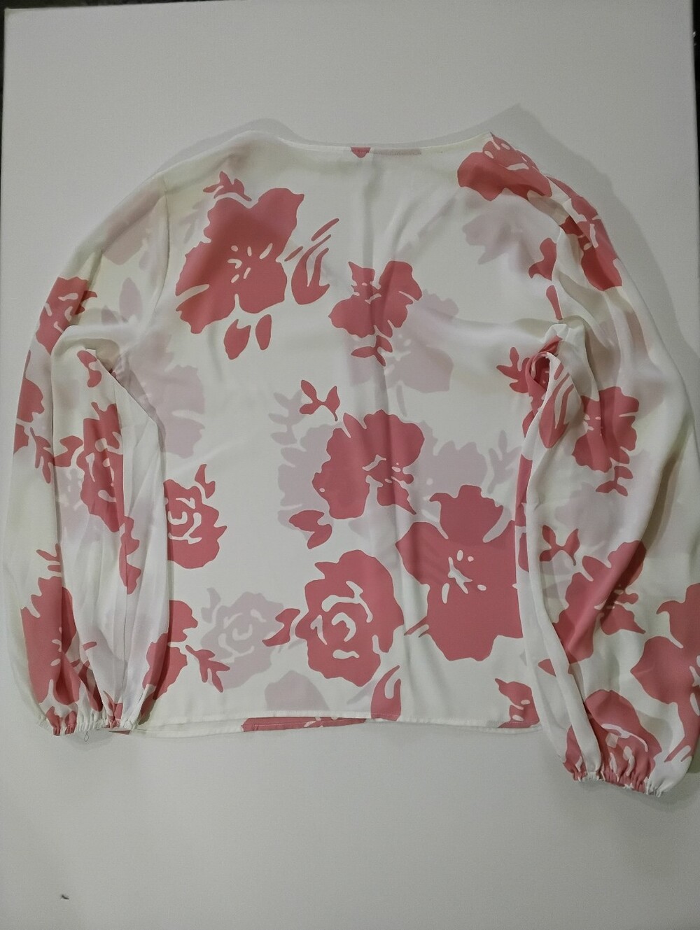 Cato Button Down Popover Blouse Womens Size XL White Pink Floral Boho Chic - Picture 8 of 8